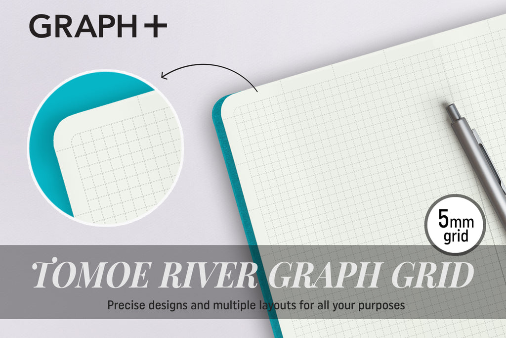 TOMOE RIVER 68gsm - GRAPH PLUS Grid - A5 Size - 120 pages - handmade by goodINKpressions