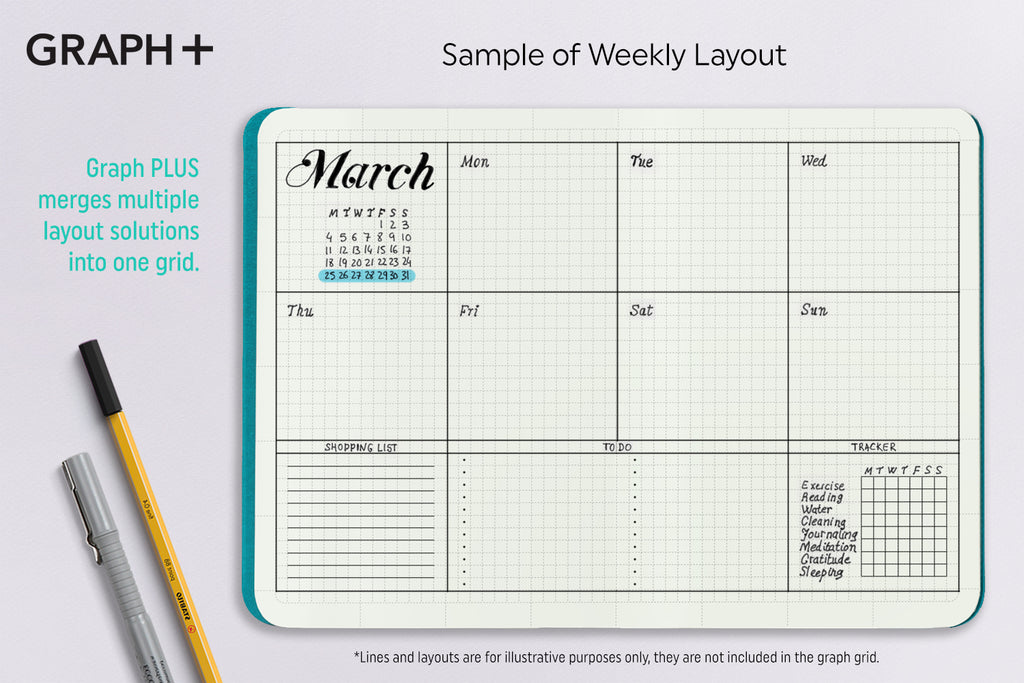 TOMOE RIVER 68gsm - GRAPH PLUS Grid - A5 Size - 120 pages - handmade by goodINKpressions