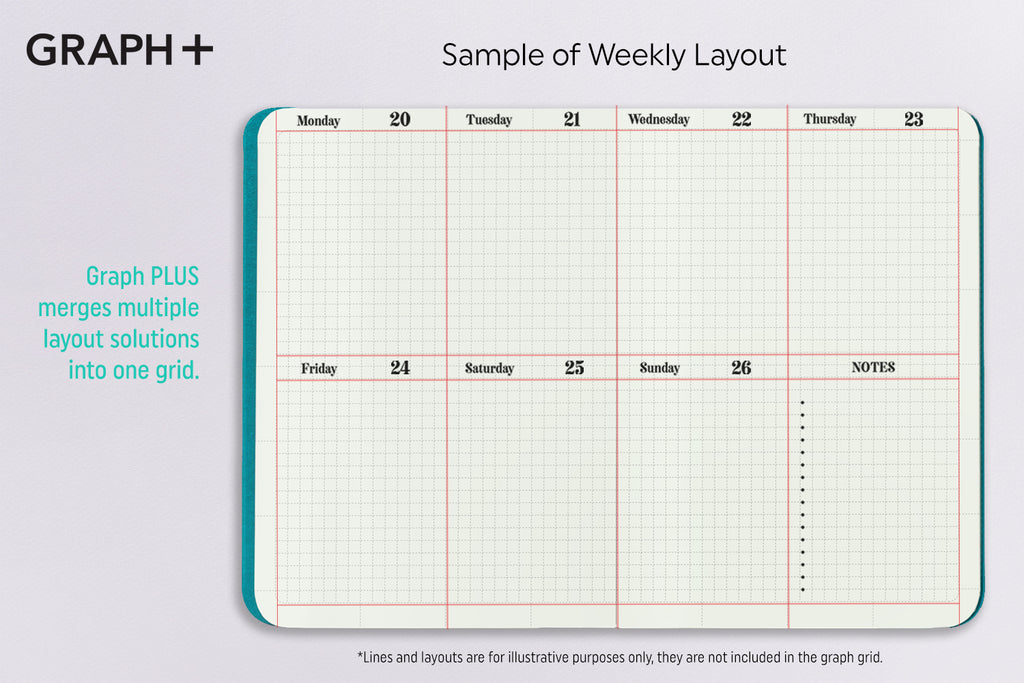 TOMOE RIVER 68gsm - GRAPH PLUS Grid - A5 Size - 120 pages - handmade by goodINKpressions