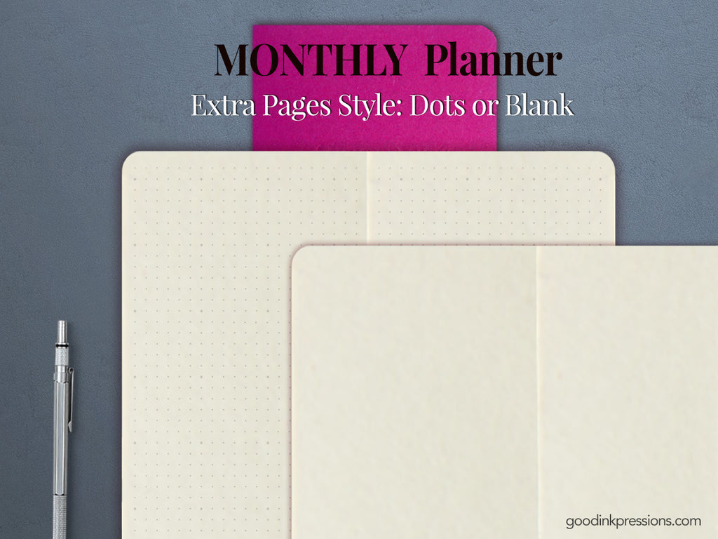 Tomoe River White-Cream 68gsm MONTHLY Planner - handmade by goodINKpressions
