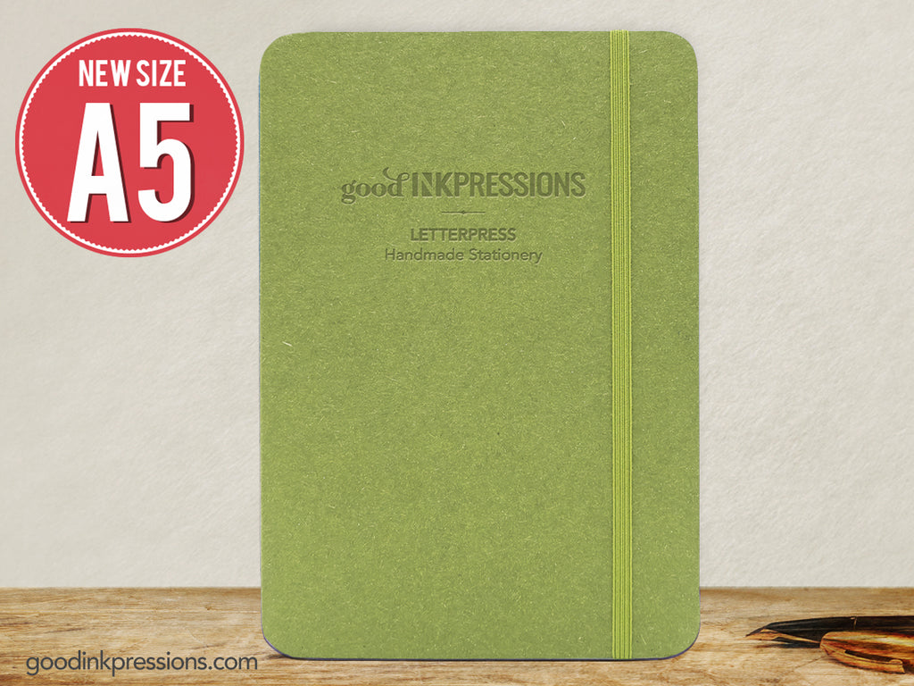 TOMOE RIVER CREAM 68gsm - - A5 size with elastic closure - handmade by goodINKpressions