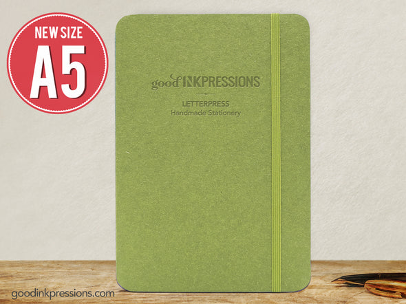 TOMOE RIVER CREAM 68gsm - - A5 size with elastic closure  - handmade by goodINKpressions