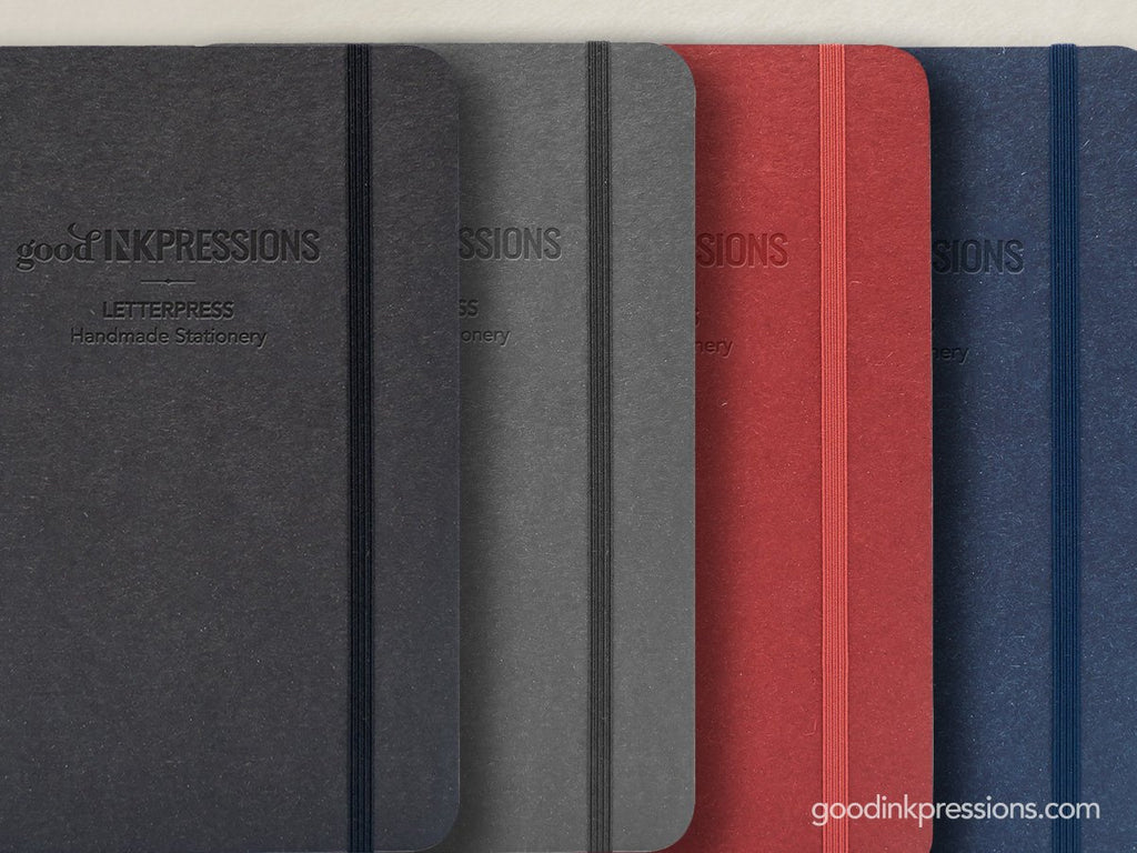 TOMOE RIVER WHITE 68gsm - - A5 size with elastic closure - handmade by goodINKpressions