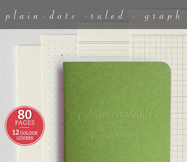 KIWI colour Midori, CLAIREFONTAINE, 80 page - 12 colours - Fountain Pen, Bullet Journal, Regular A5 Wide B6 Slim Personal A6 FN Passport Fountain Pen Notebooks - handmade by goodINKpressions