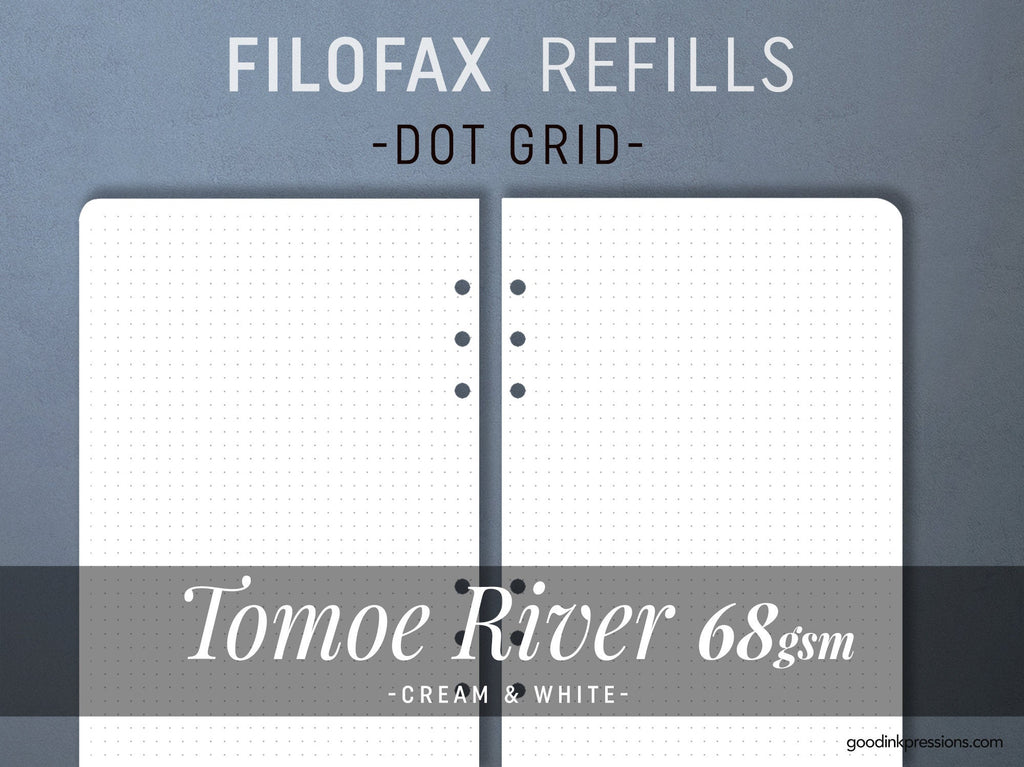 Tomoe River 68g - Filofax refills - 80 sheets - handmade by goodINKpressions