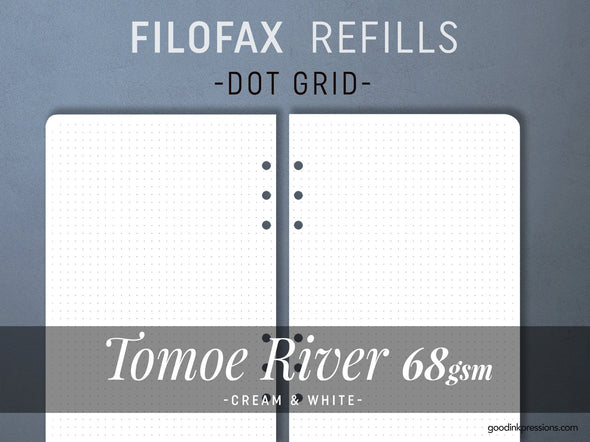 Tomoe River 68g - Filofax refills - 80 sheets  - handmade by goodINKpressions