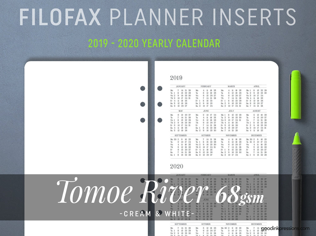Tomoe River 68g - Filofax planner - MONTHLY - handmade by goodINKpressions