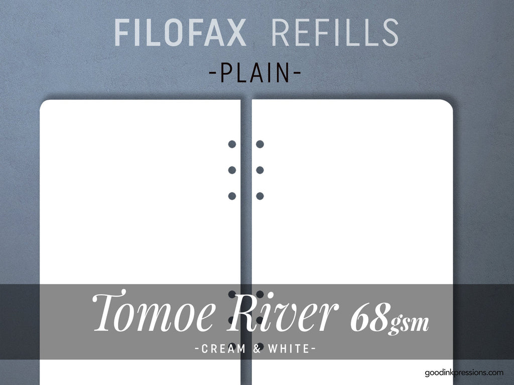 Tomoe River 68g - Filofax refills - 80 sheets - handmade by goodINKpressions