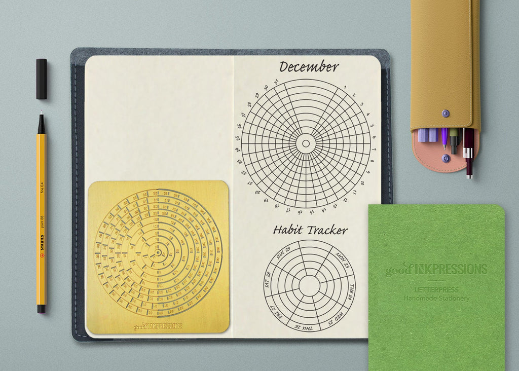 Set of three BULLET JOURNAL STENCILS - Brass Metal Stencil. - handmade by goodINKpressions