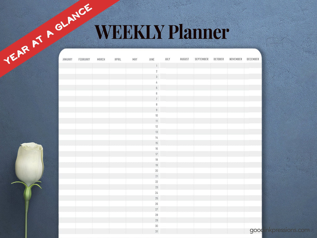 TOMOE River 68gsm ONE YEAR Weekly Planner, Week on Two Pages, Traveler's Notebook Fountain Pen Paper - A5 Wide B6 Slim Standard tn
