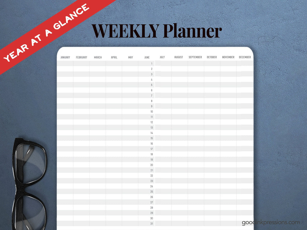 TOMOE River 68gsm ONE YEAR Weekly Planner, Week on Two Pages, Traveler's Notebook Fountain Pen Paper - A5 Wide B6 Slim Standard tn
