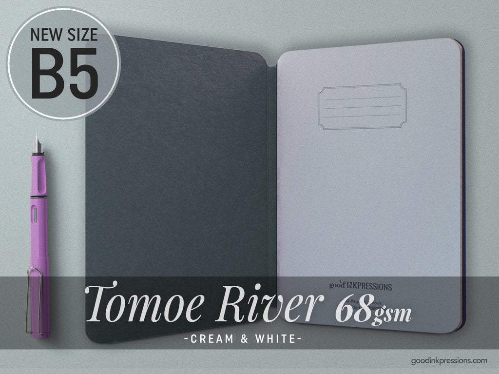 TOMOE RIVER 68gsm - B5 size - 140 pages  - handmade by goodINKpressions