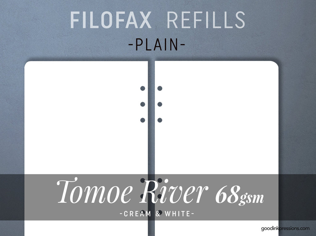 Tomoe River 68g - Filofax refills - 80 sheets  - handmade by goodINKpressions
